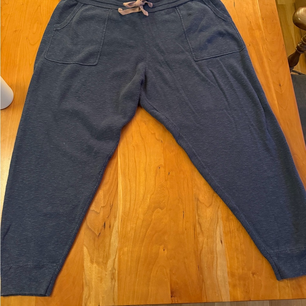 Madewell Navy Terry Jogger Sweatpants XXL – Elastic Waist, Patch Pockets